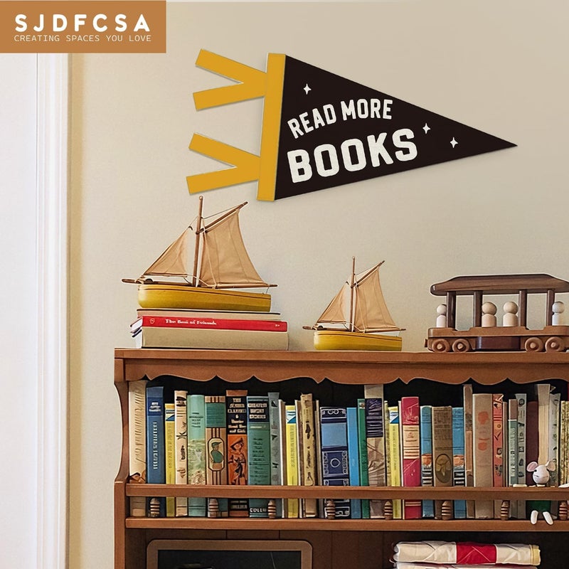 SJDFCSA Reading Room Decor, Read More Books Wall Hanging Pennant Flag Banner, Trendy Classroom Wall Decorations for Kids Boys Girls Toddler Nursery Room Bedroom Playroom Reading Corner Nook Decor - Image 4